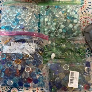 Assorted Glass Pebbles in Various Colors